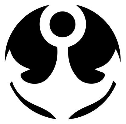 Negative Space Anchor Wing Badge #ffffff/#000000