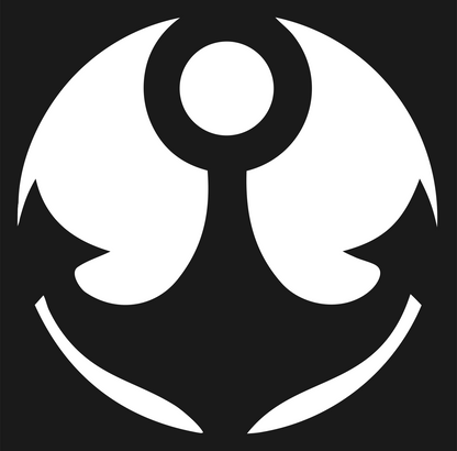Negative Space Anchor Wing Badge #1a1a1a/#ffffff
