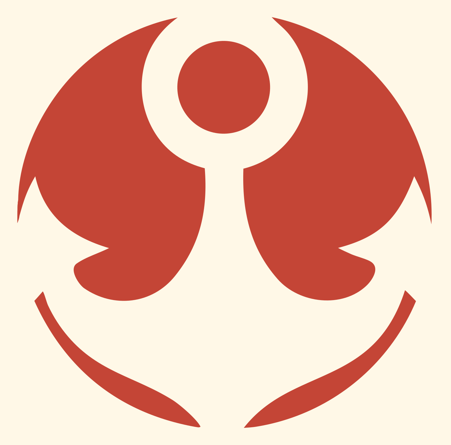Negative Space Anchor Wing Badge #fff8e7/#c44536