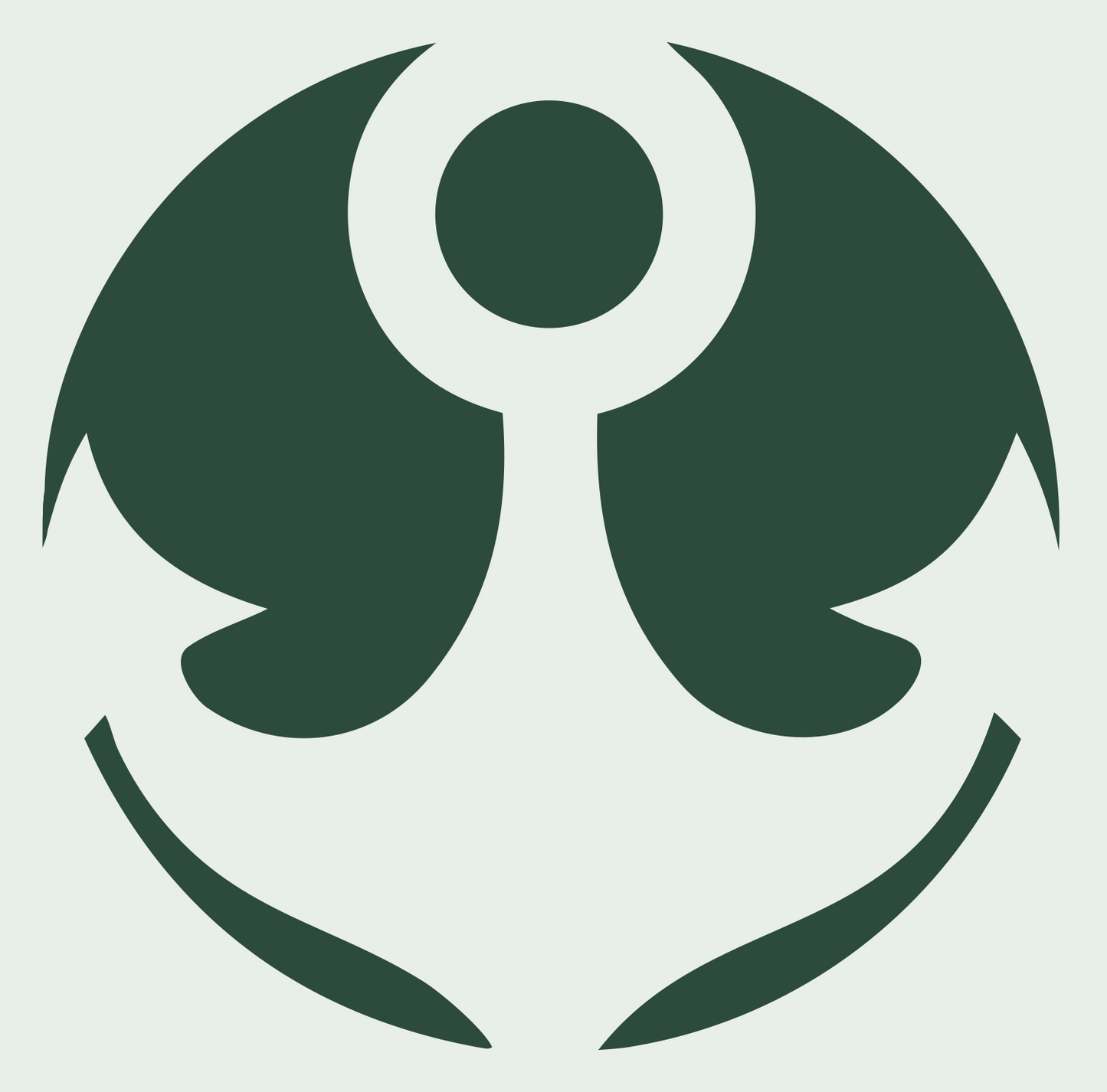 Negative Space Anchor Wing Badge #e8efe9/#2d4a3e