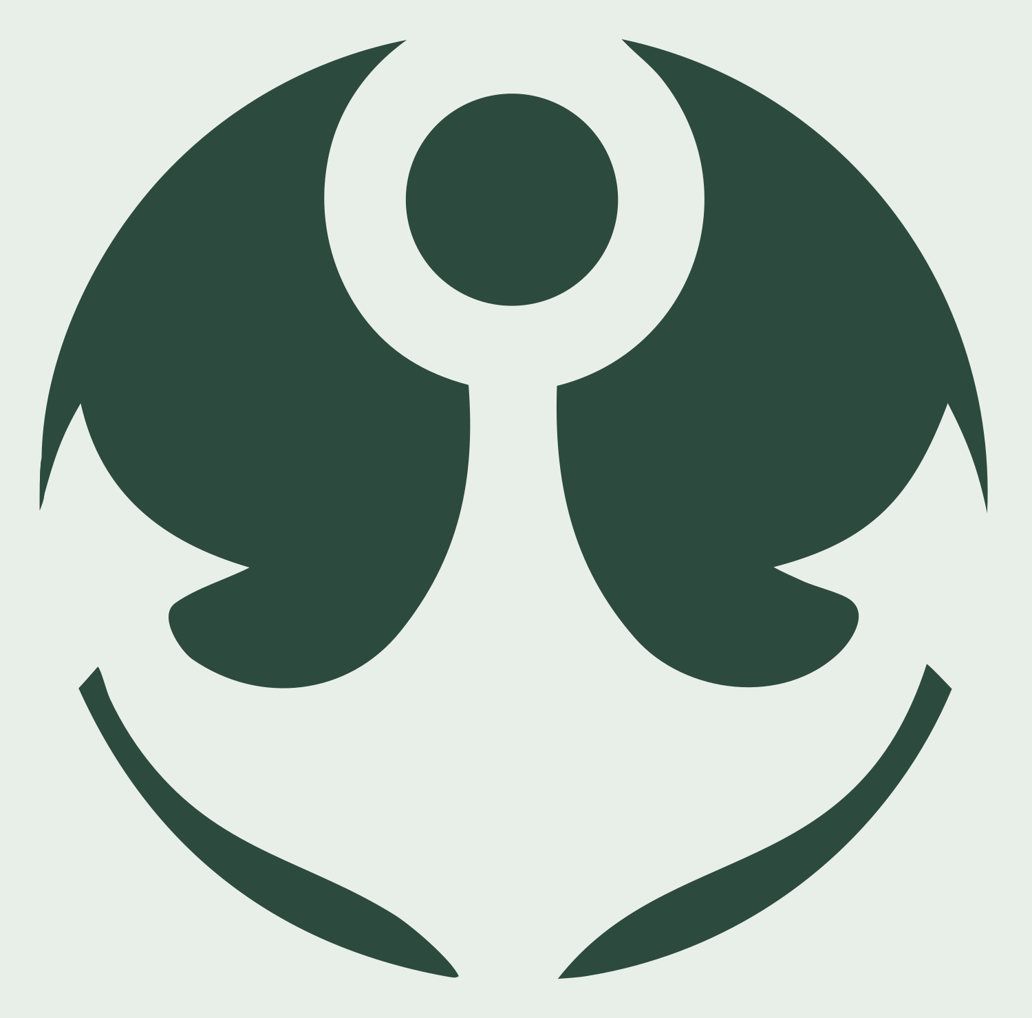 Negative Space Anchor Wing Badge #e8efe9/#2d4a3e