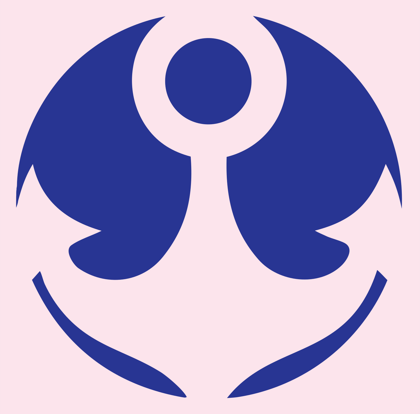 Negative Space Anchor Wing Badge #fce4ec/#283593