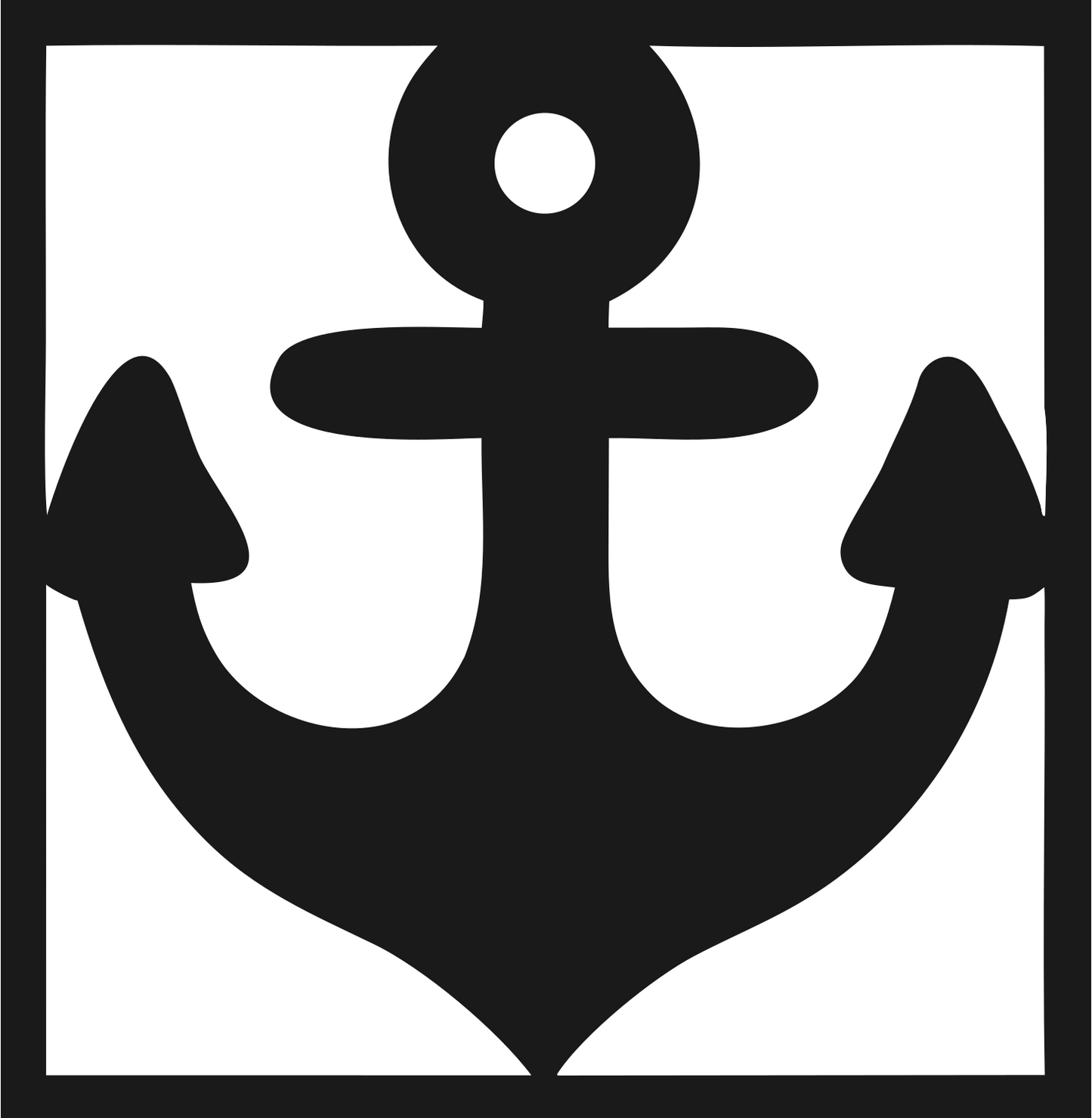 Negative Space Anchor Block Icon #1a1a1a/#ffffff