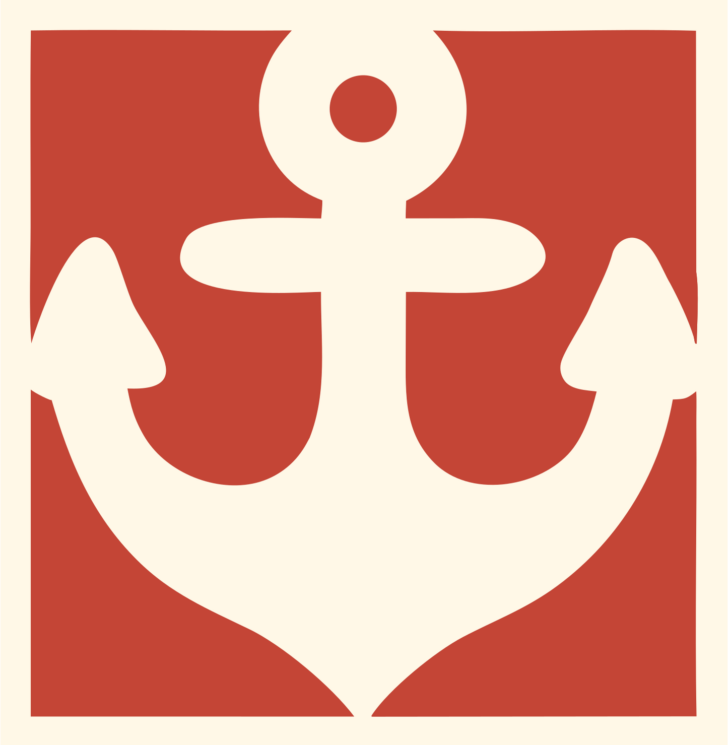 Negative Space Anchor Block Icon #fff8e7/#c44536