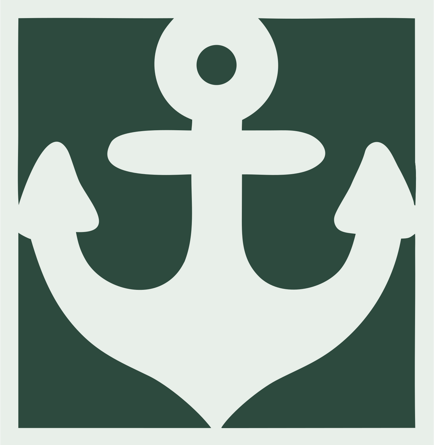 Negative Space Anchor Block Icon #e8efe9/#2d4a3e