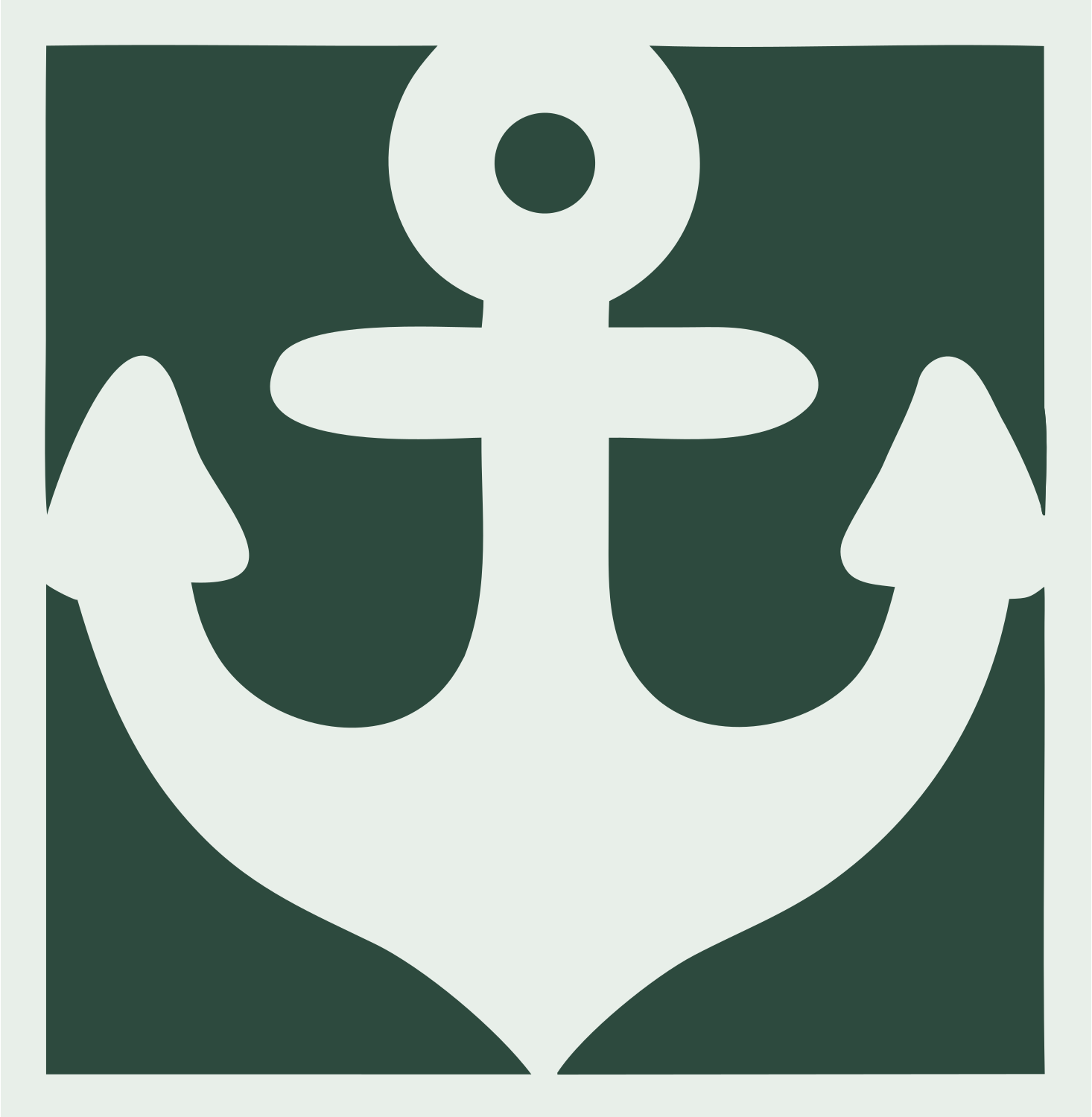Negative Space Anchor Block Icon #e8efe9/#2d4a3e