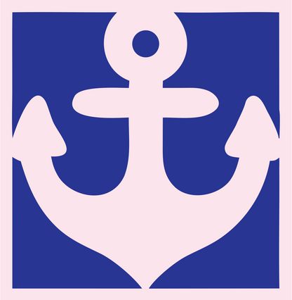 Negative Space Anchor Block Icon #fce4ec/#283593