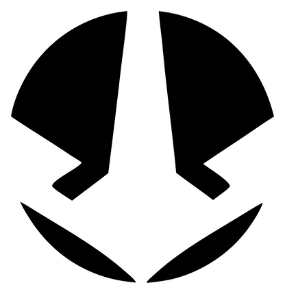 Negative Space Anchor Circle Crest #ffffff/#000000