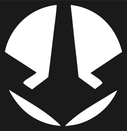 Negative Space Anchor Circle Crest #1a1a1a/#ffffff