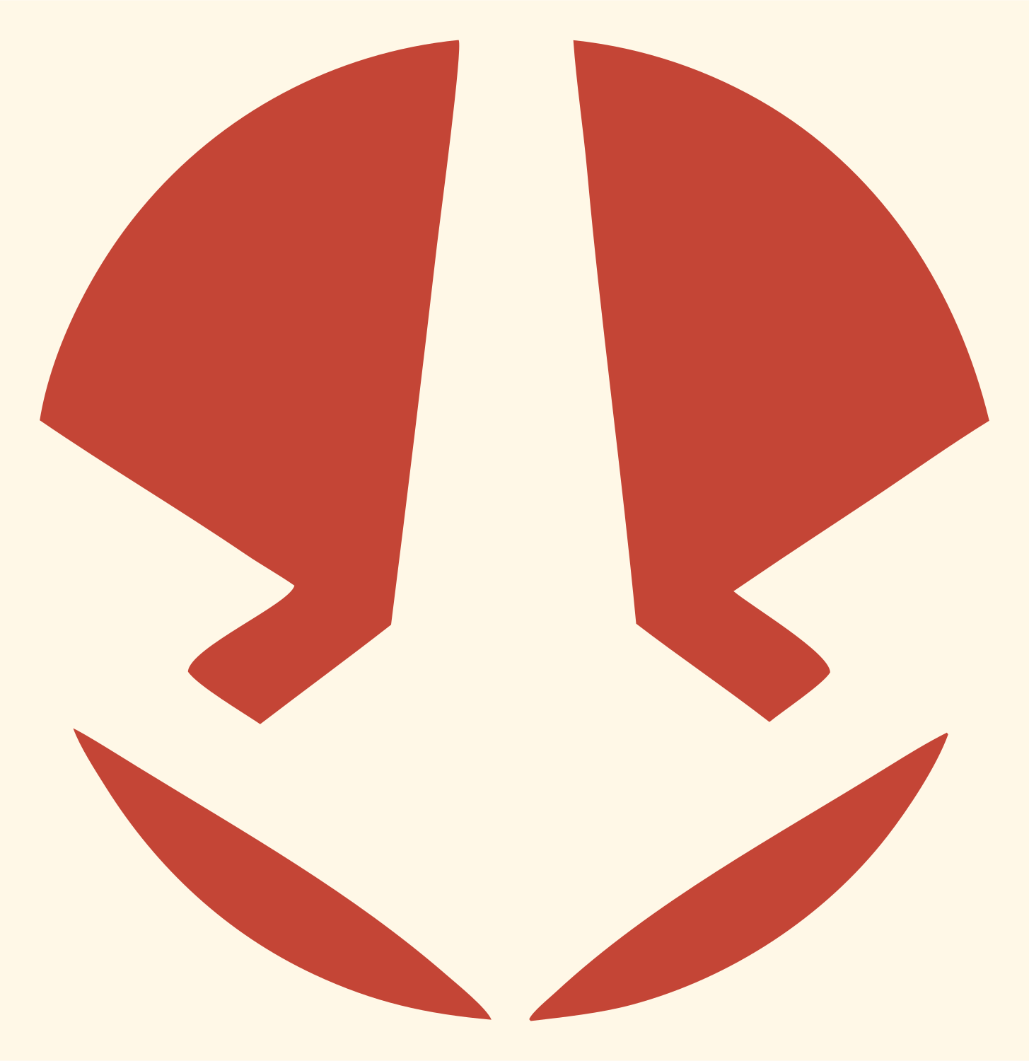Negative Space Anchor Circle Crest #fff8e7/#c44536