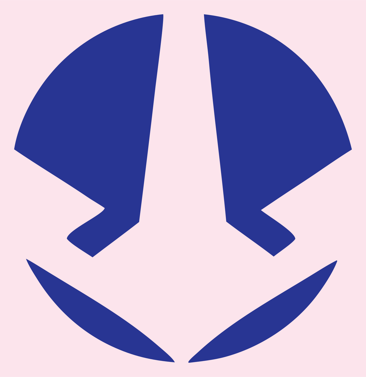 Negative Space Anchor Circle Crest #fce4ec/#283593