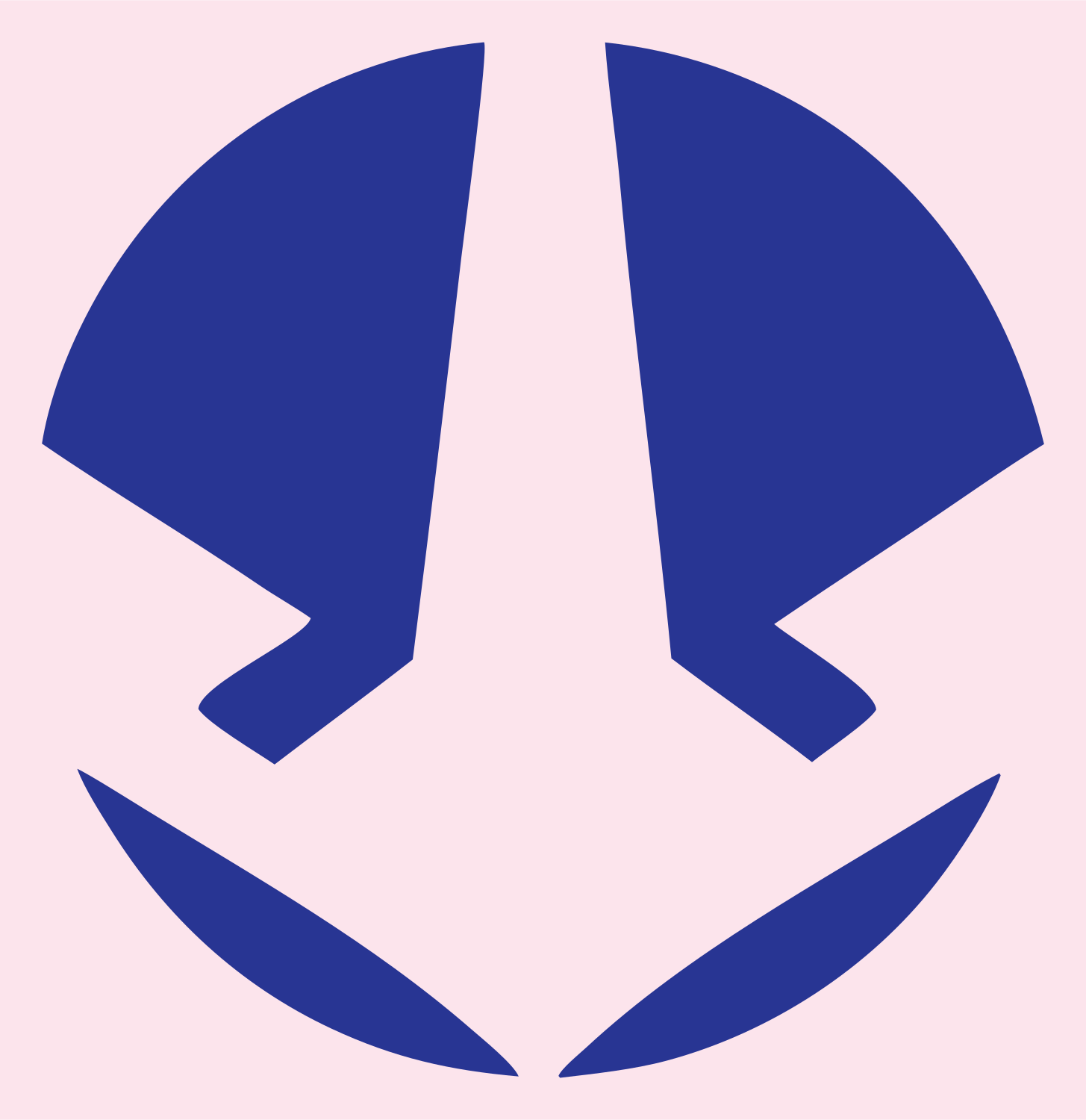 Negative Space Anchor Circle Crest #fce4ec/#283593