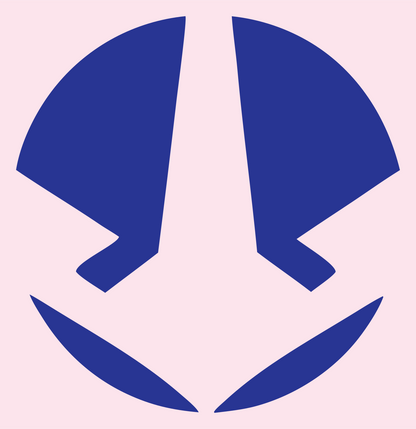 Negative Space Anchor Circle Crest #fce4ec/#283593