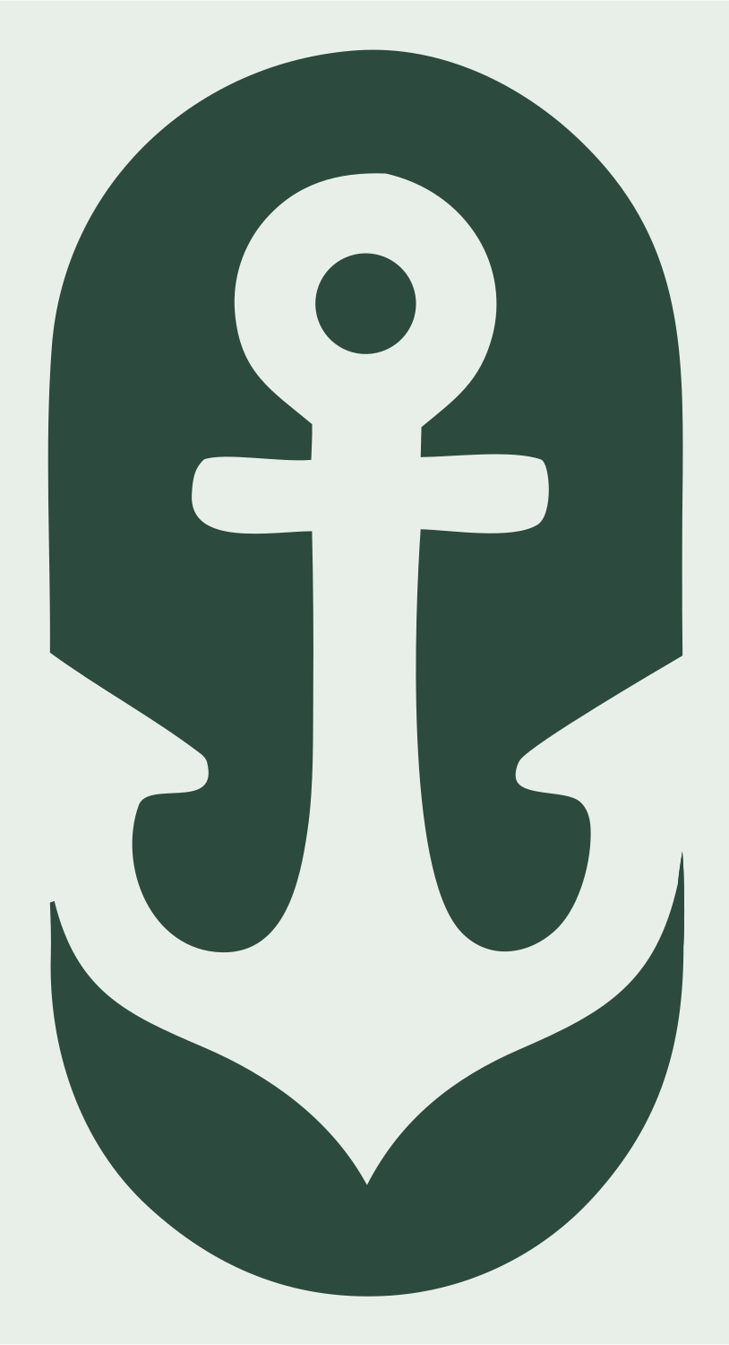 Negative Space Anchor Shield Badge #e8efe9/#2d4a3e