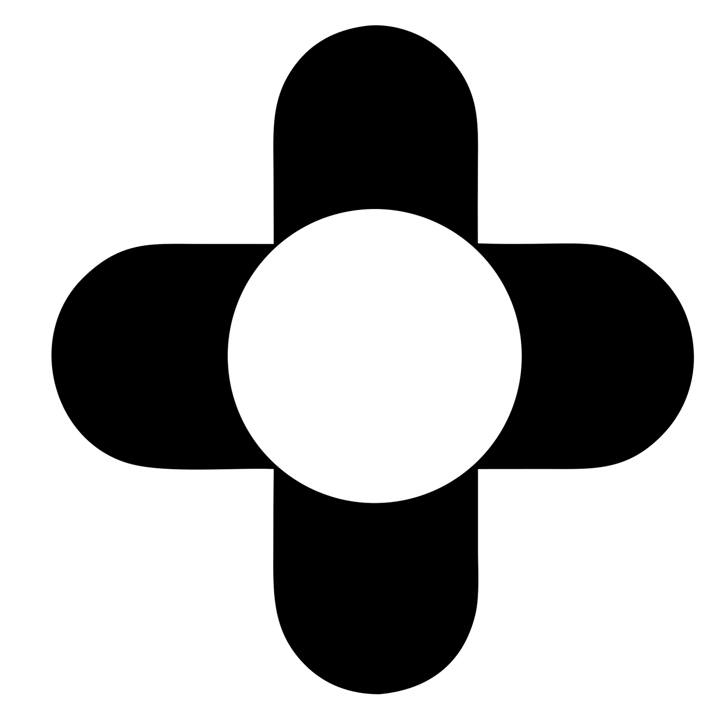 Negative Space Cross Circle Mark #ffffff/#000000