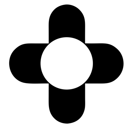 Negative Space Cross Circle Mark #ffffff/#000000