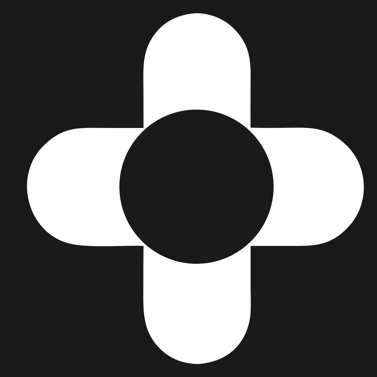 Negative Space Cross Circle Mark #1a1a1a/#ffffff
