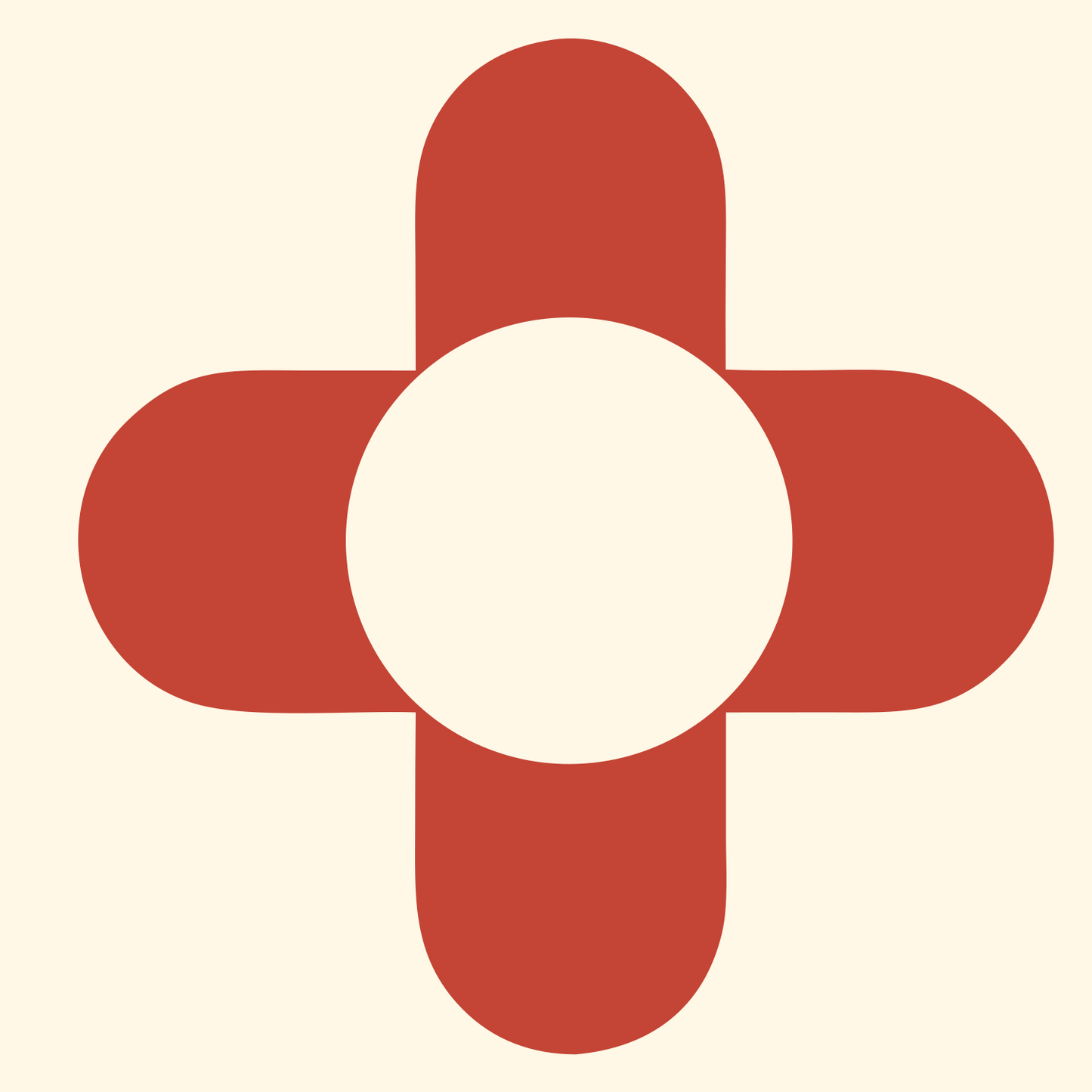 Negative Space Cross Circle Mark #fff8e7/#c44536
