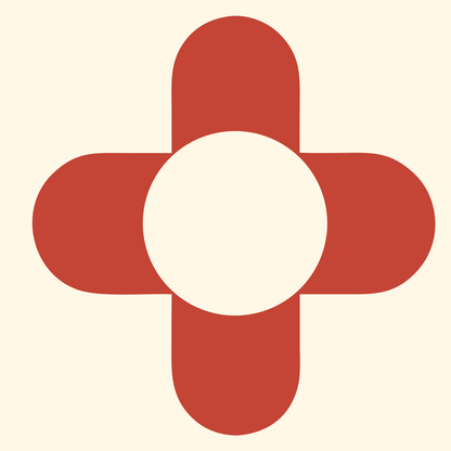Negative Space Cross Circle Mark #fff8e7/#c44536