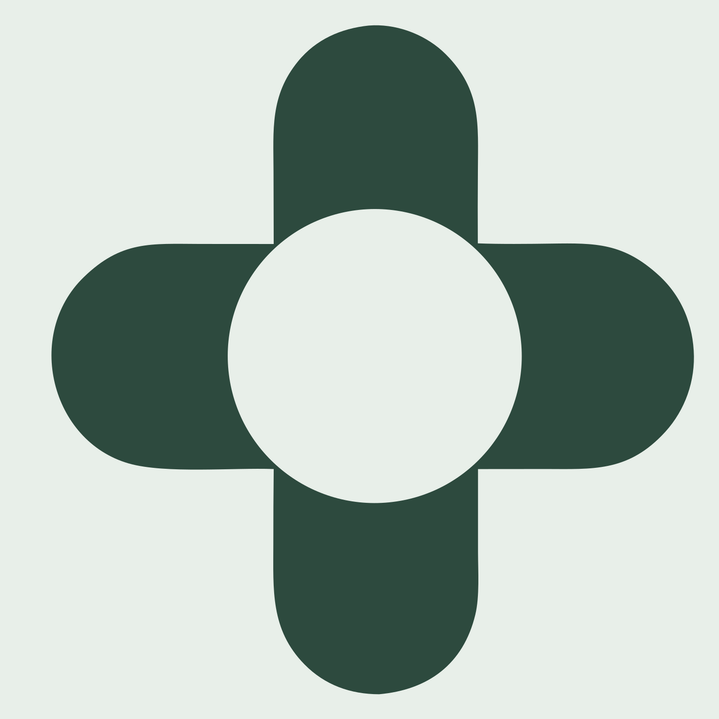 Negative Space Cross Circle Mark #e8efe9/#2d4a3e