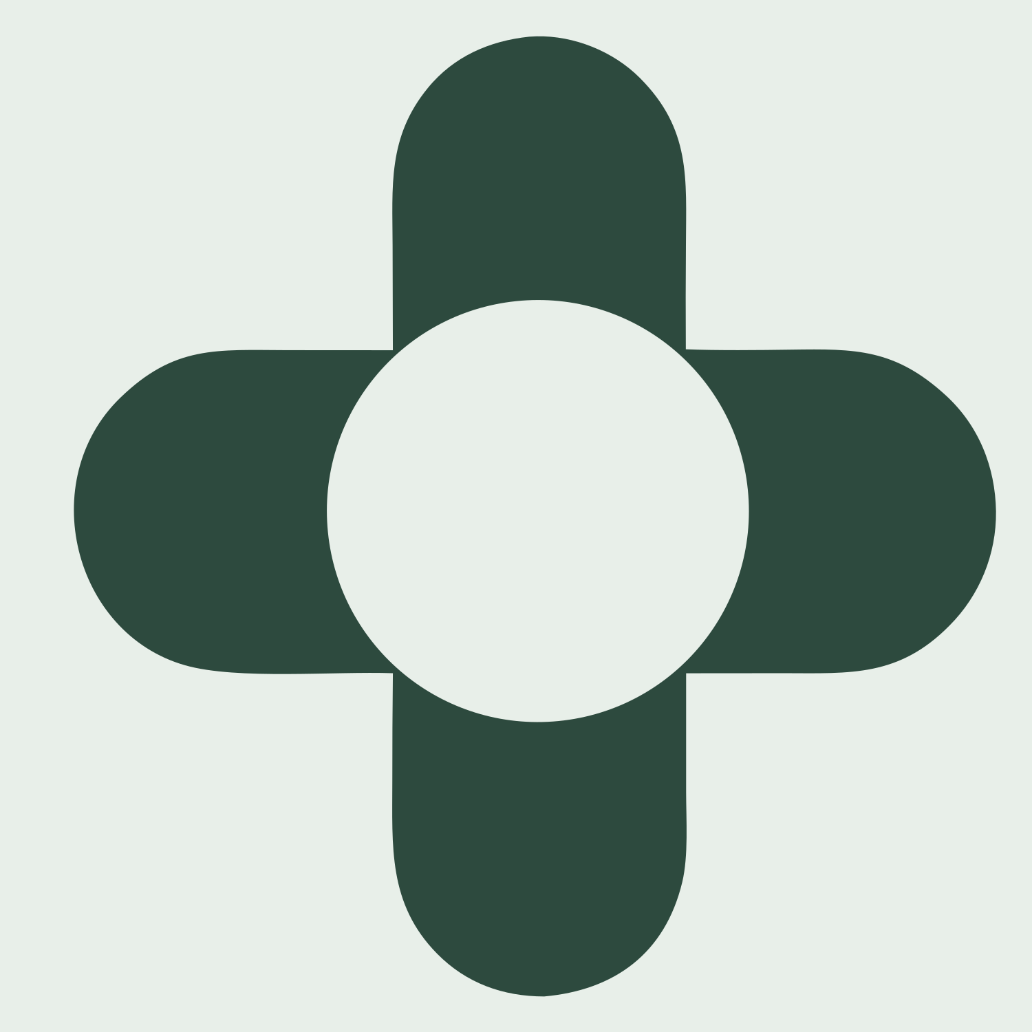 Negative Space Cross Circle Mark #e8efe9/#2d4a3e