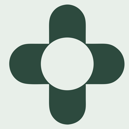 Negative Space Cross Circle Mark #e8efe9/#2d4a3e