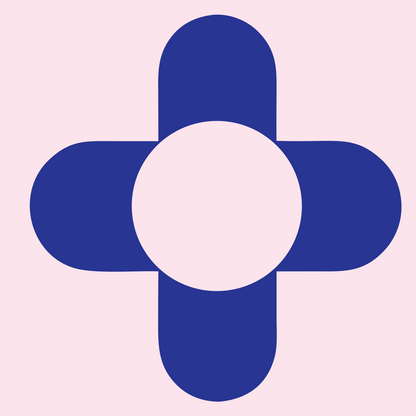 Negative Space Cross Circle Mark #fce4ec/#283593