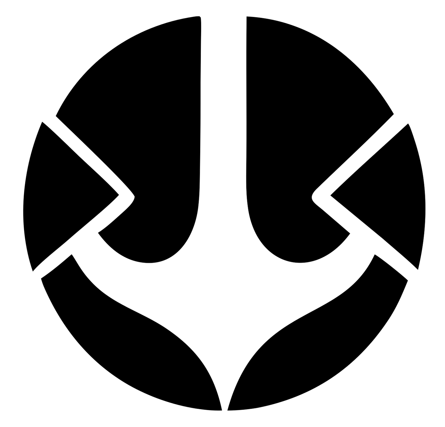 Negative Space Anchor Segmented Mark #ffffff/#000000