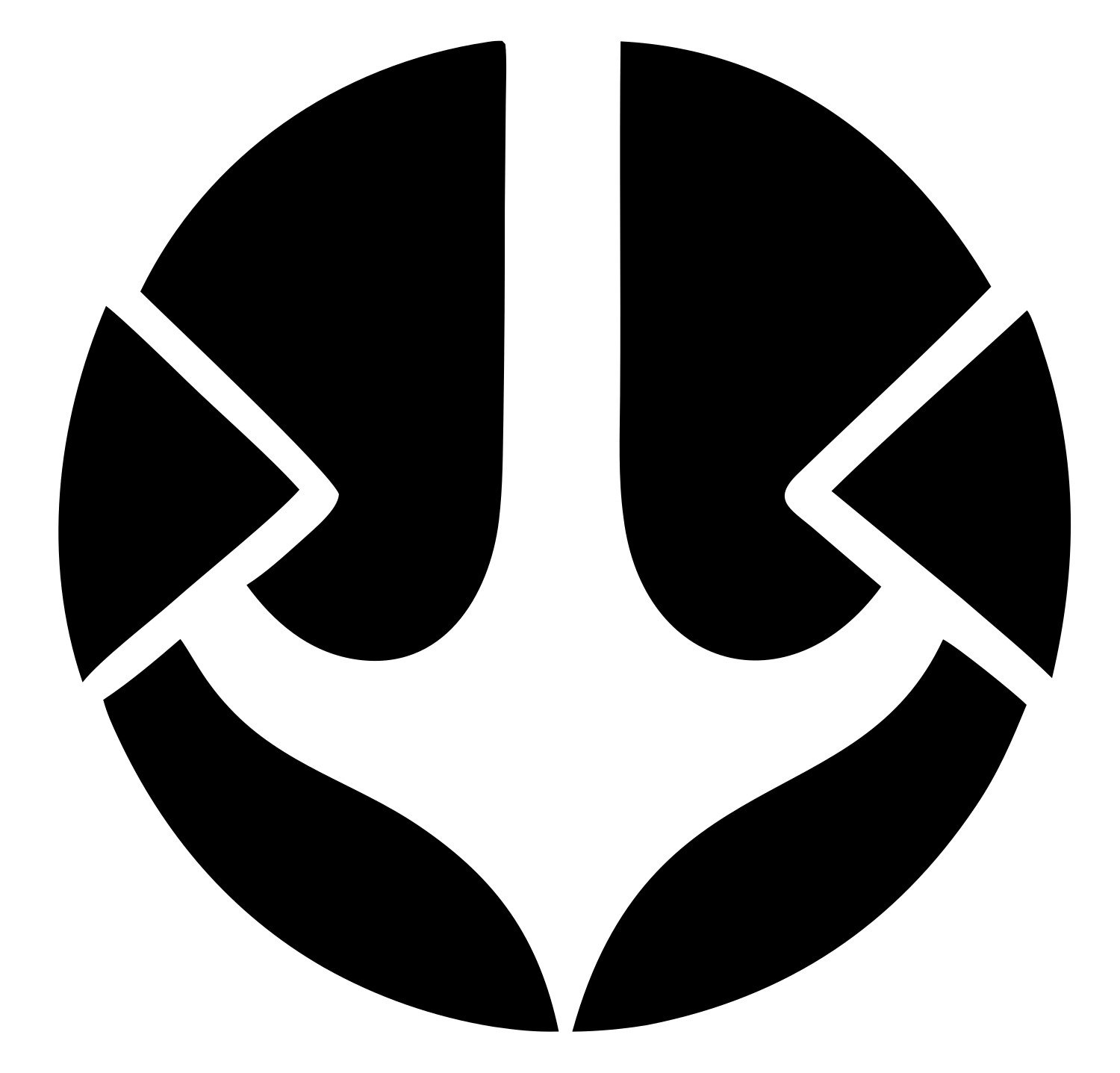 Negative Space Anchor Segmented Mark #ffffff/#000000