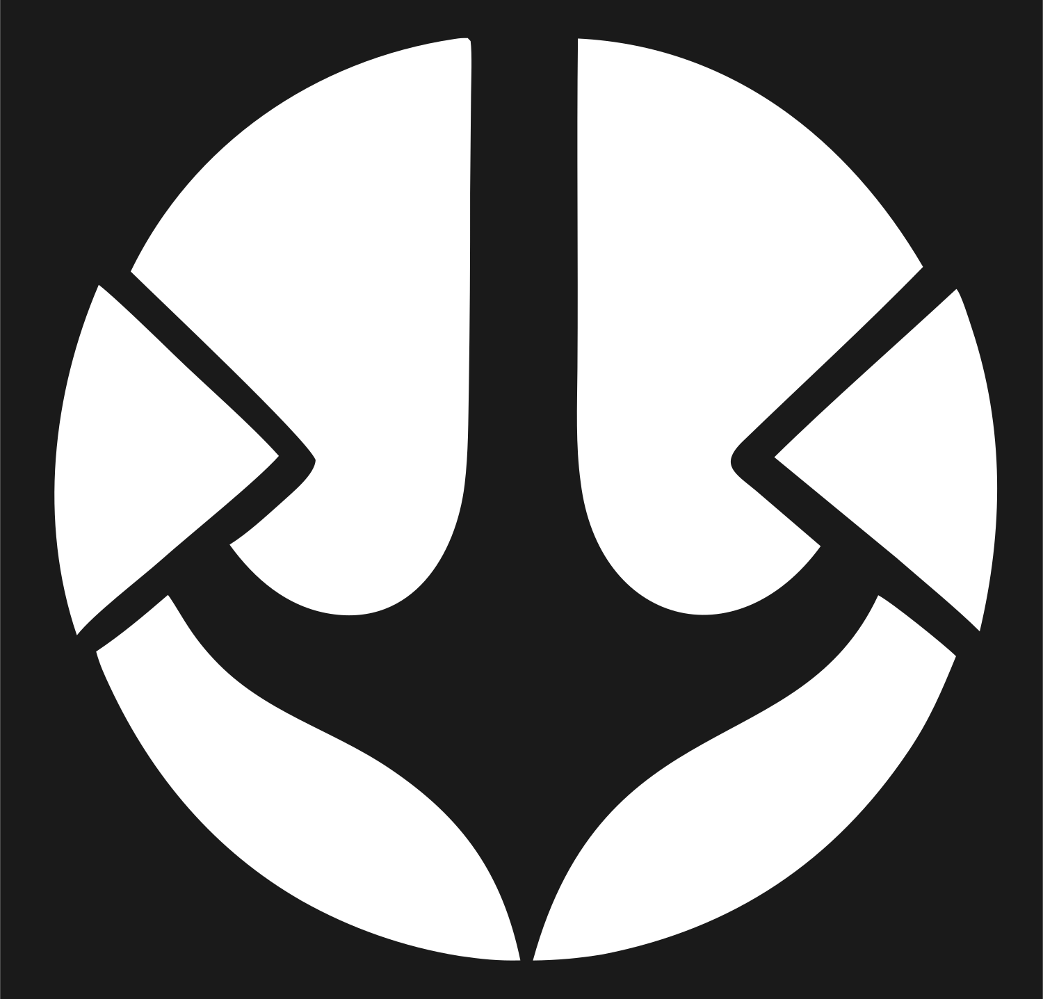 Negative Space Anchor Segmented Mark #1a1a1a/#ffffff