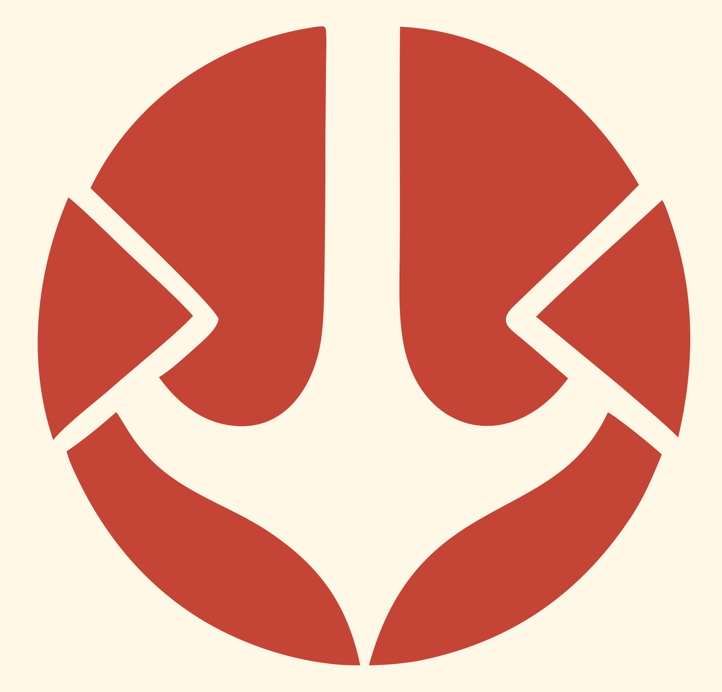Negative Space Anchor Segmented Mark #fff8e7/#c44536