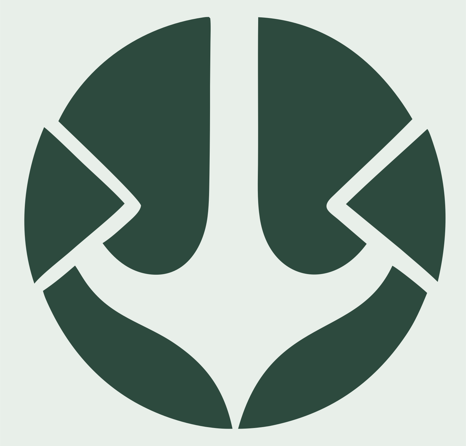 Negative Space Anchor Segmented Mark #e8efe9/#2d4a3e