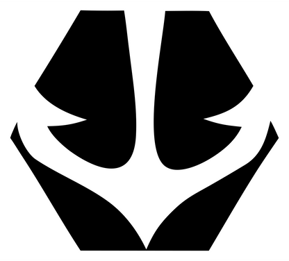 Negative Space Anchor Split Emblem #ffffff/#000000