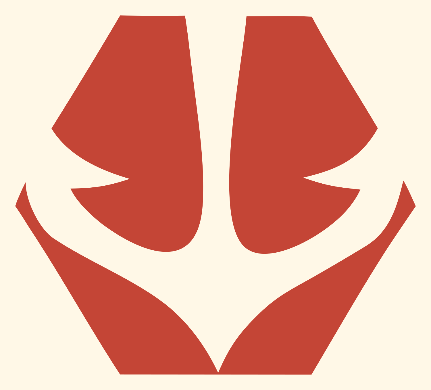 Negative Space Anchor Split Emblem #fff8e7/#c44536