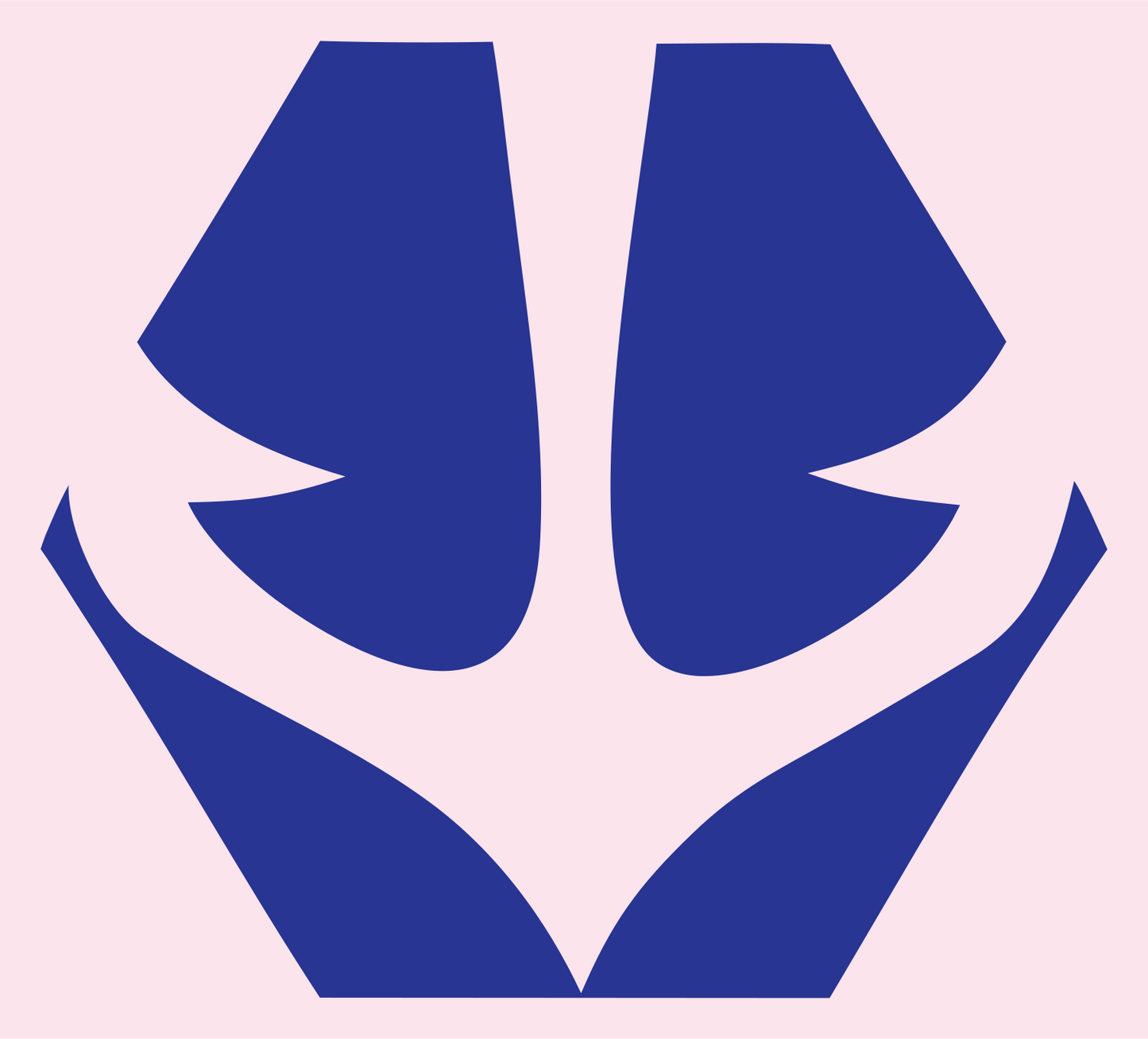 Negative Space Anchor Split Emblem #fce4ec/#283593