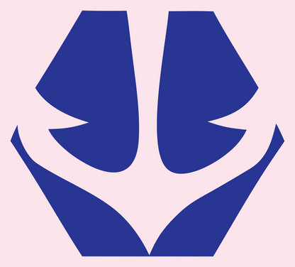 Negative Space Anchor Split Emblem #fce4ec/#283593