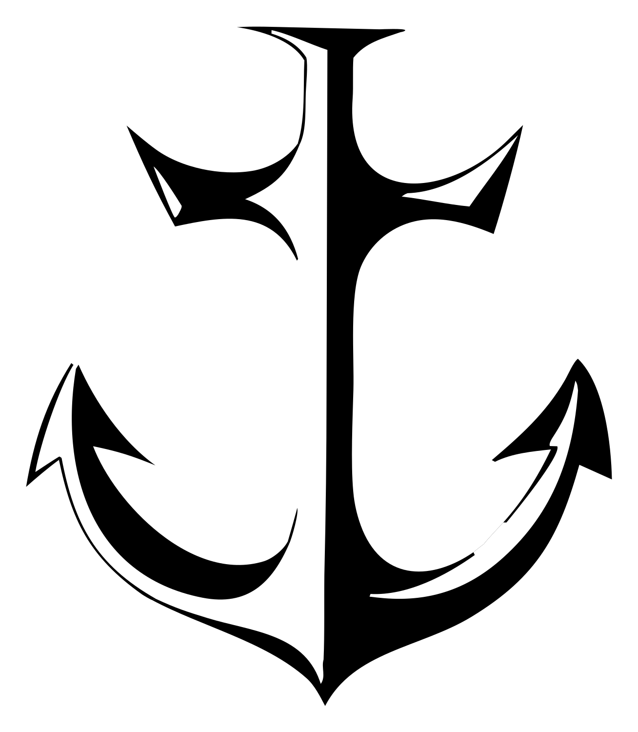 Heavy Anchor Tribal Mark #ffffff/#000000