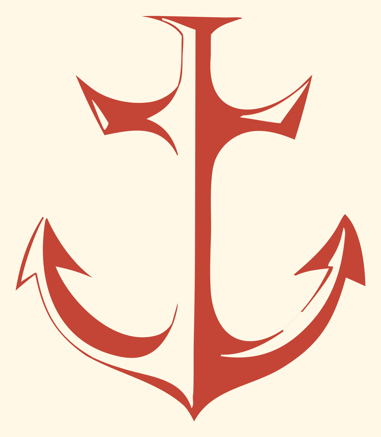Heavy Anchor Tribal Mark #fff8e7/#c44536