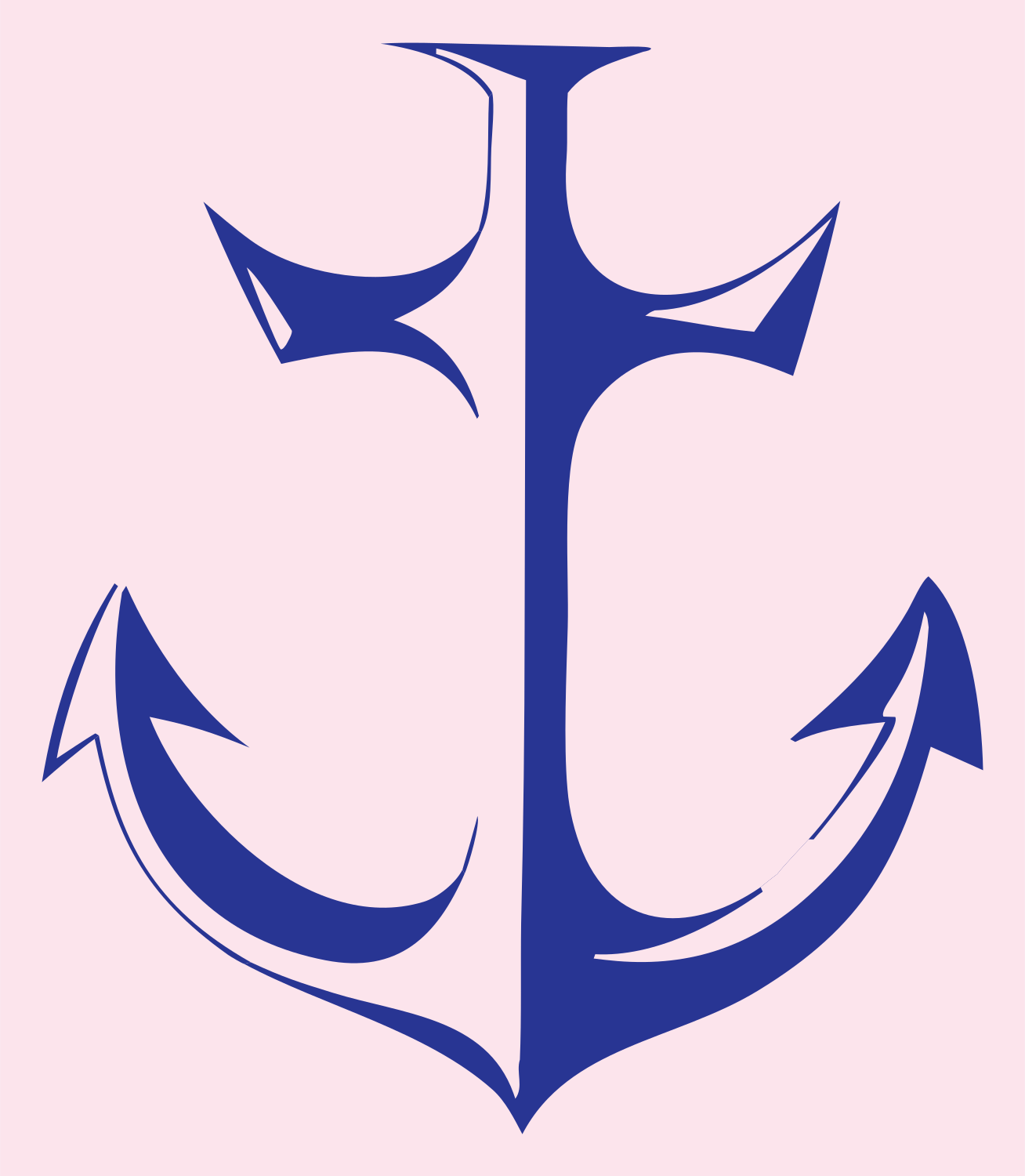 Heavy Anchor Tribal Mark #fce4ec/#283593