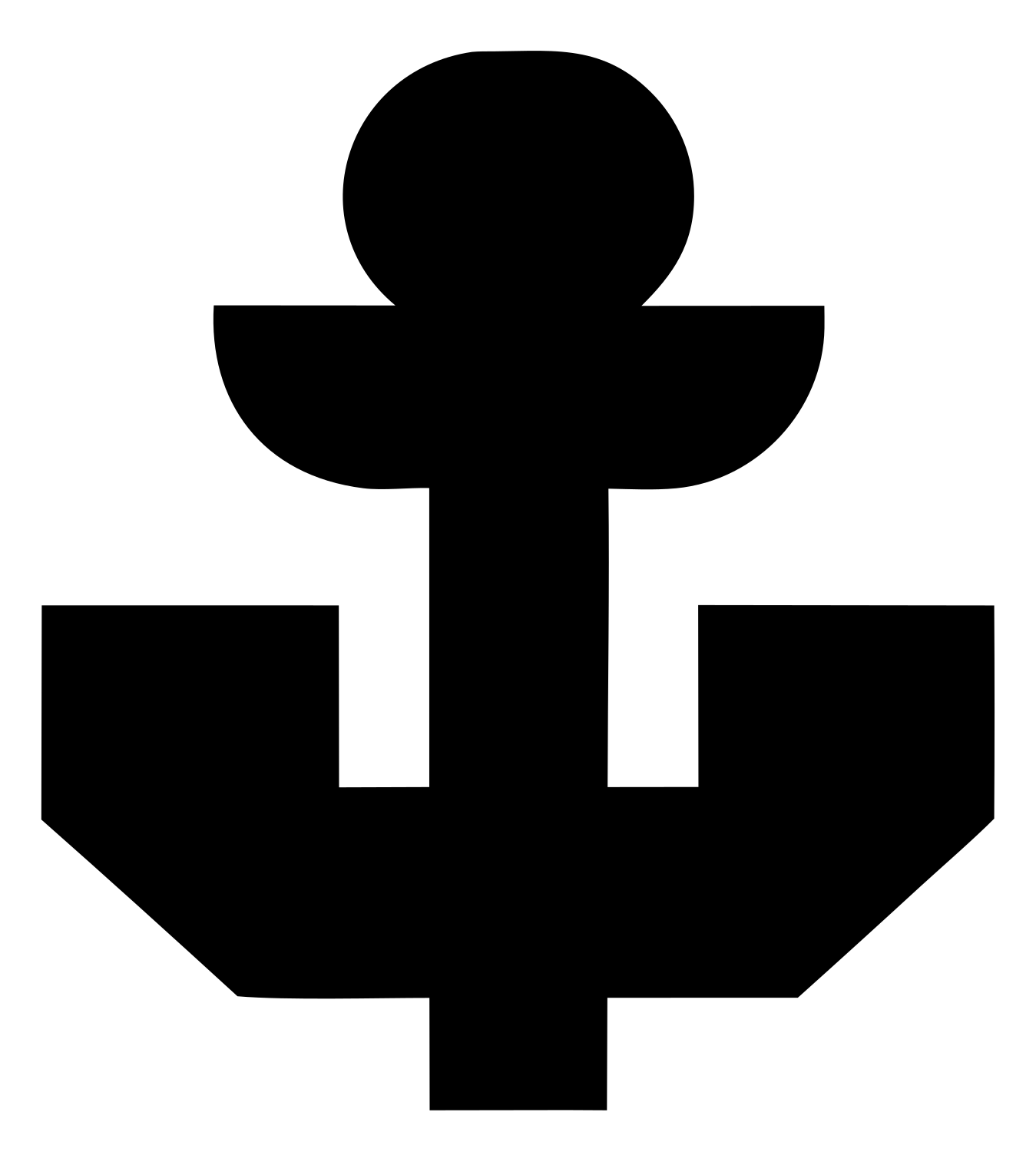 Chunky Anchor Pixel Crest #ffffff/#000000