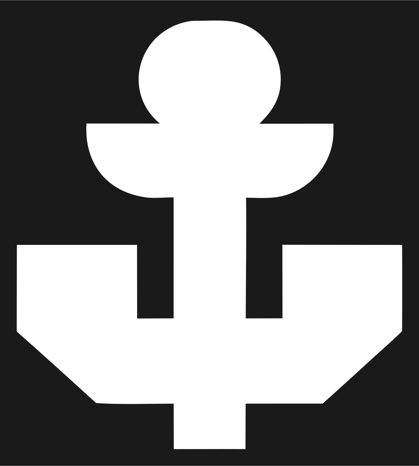Chunky Anchor Pixel Crest #1a1a1a/#ffffff