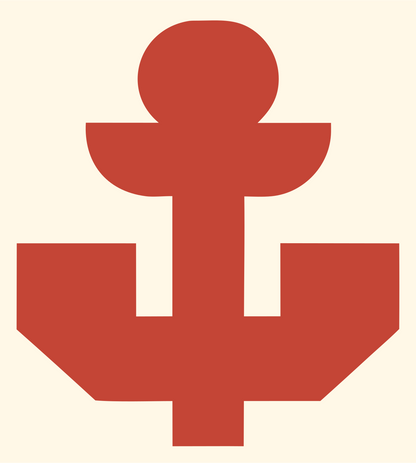 Chunky Anchor Pixel Crest #fff8e7/#c44536
