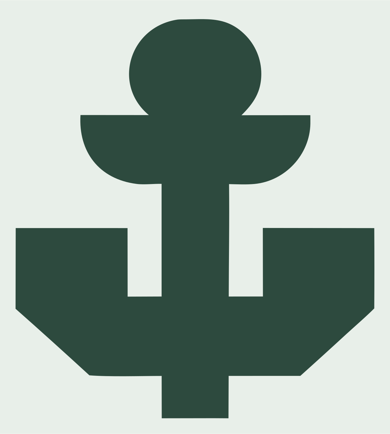 Chunky Anchor Pixel Crest #e8efe9/#2d4a3e