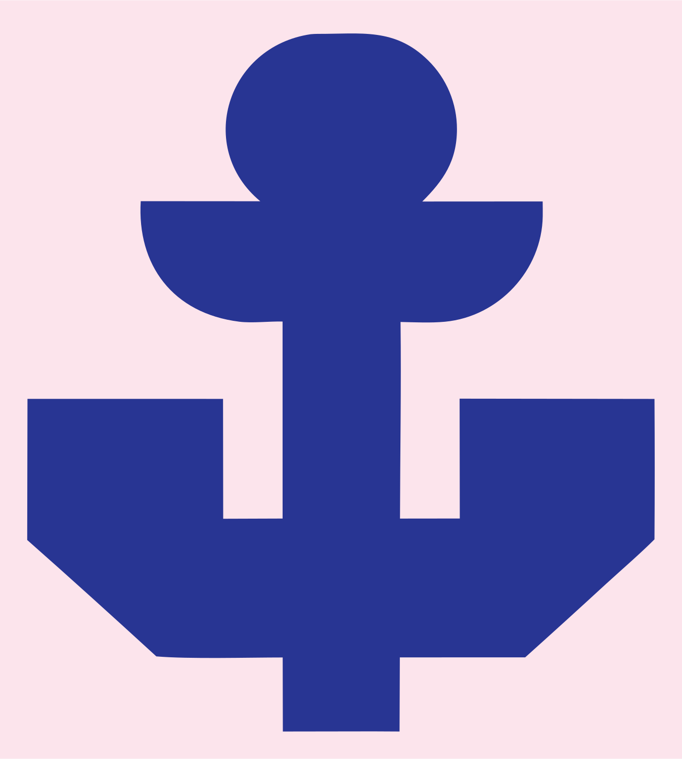 Chunky Anchor Pixel Crest #fce4ec/#283593