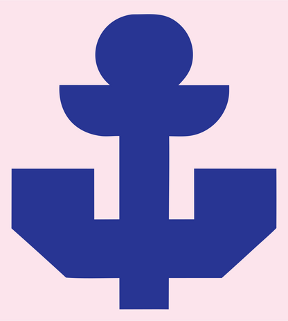 Chunky Anchor Pixel Crest #fce4ec/#283593