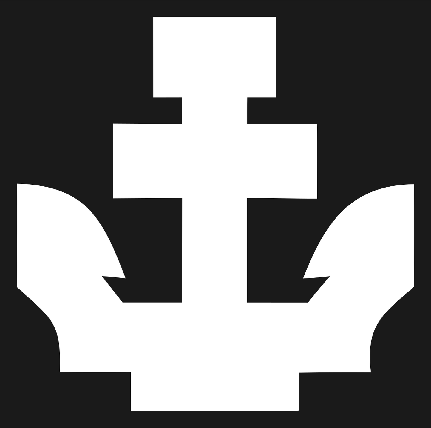 Chunky Anchor Wing Emblem #1a1a1a/#ffffff
