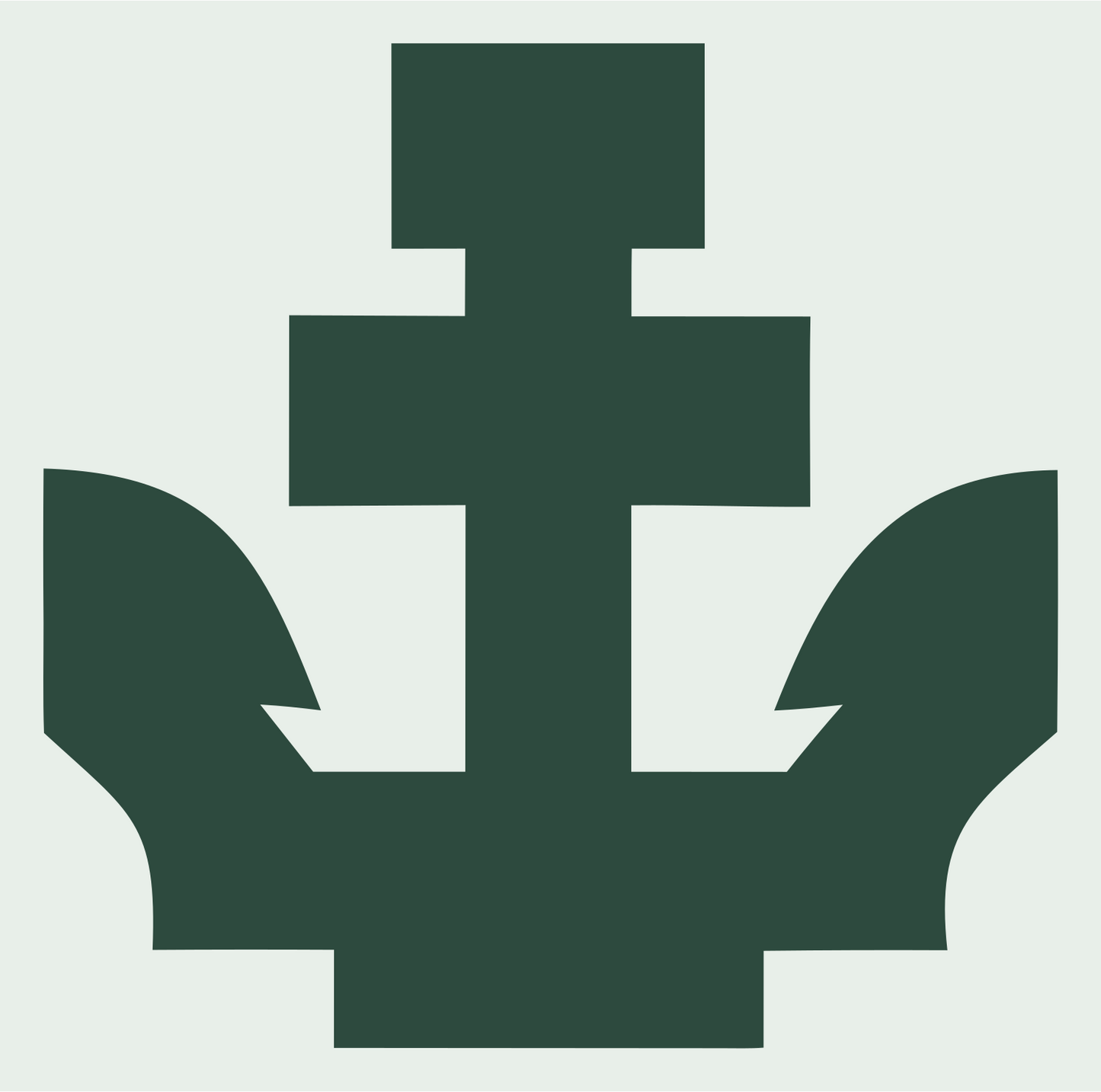 Chunky Anchor Wing Emblem #e8efe9/#2d4a3e