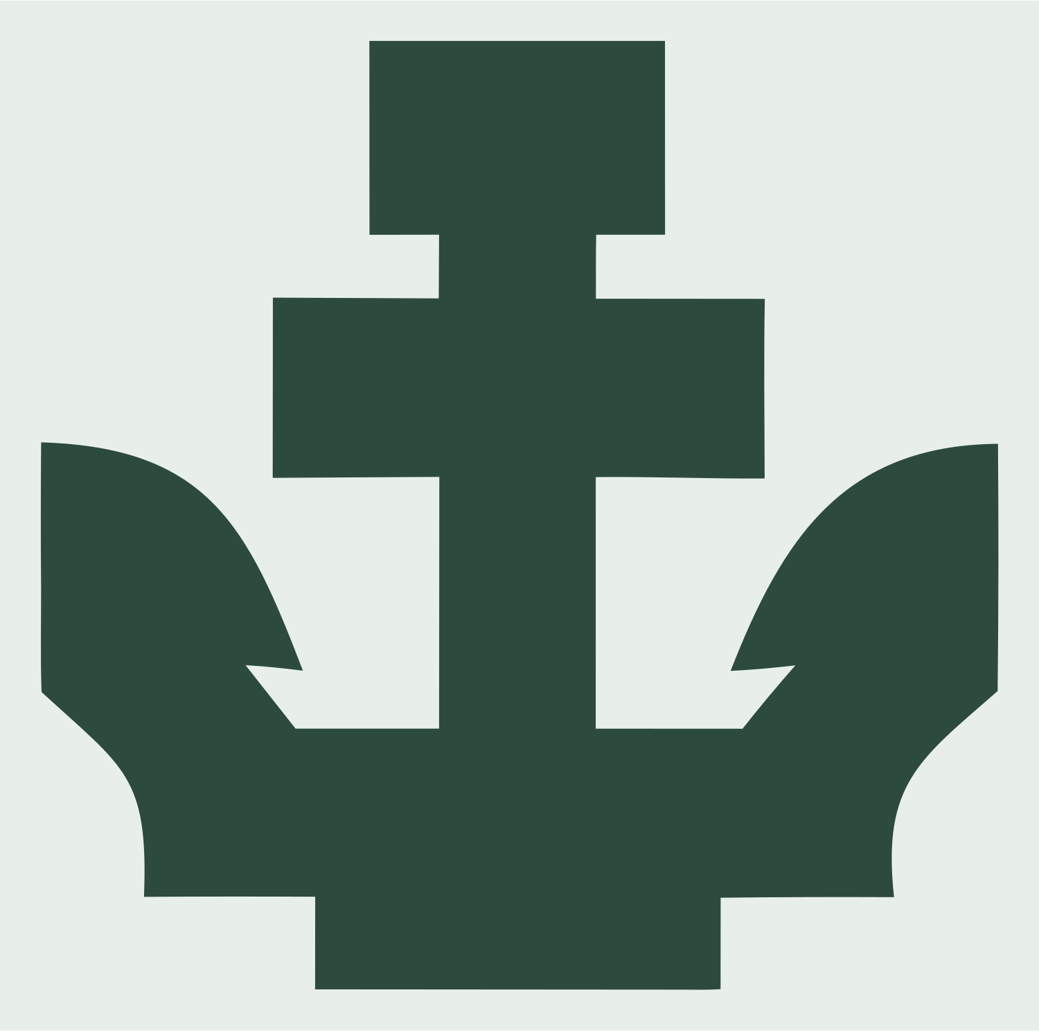 Chunky Anchor Wing Emblem #e8efe9/#2d4a3e