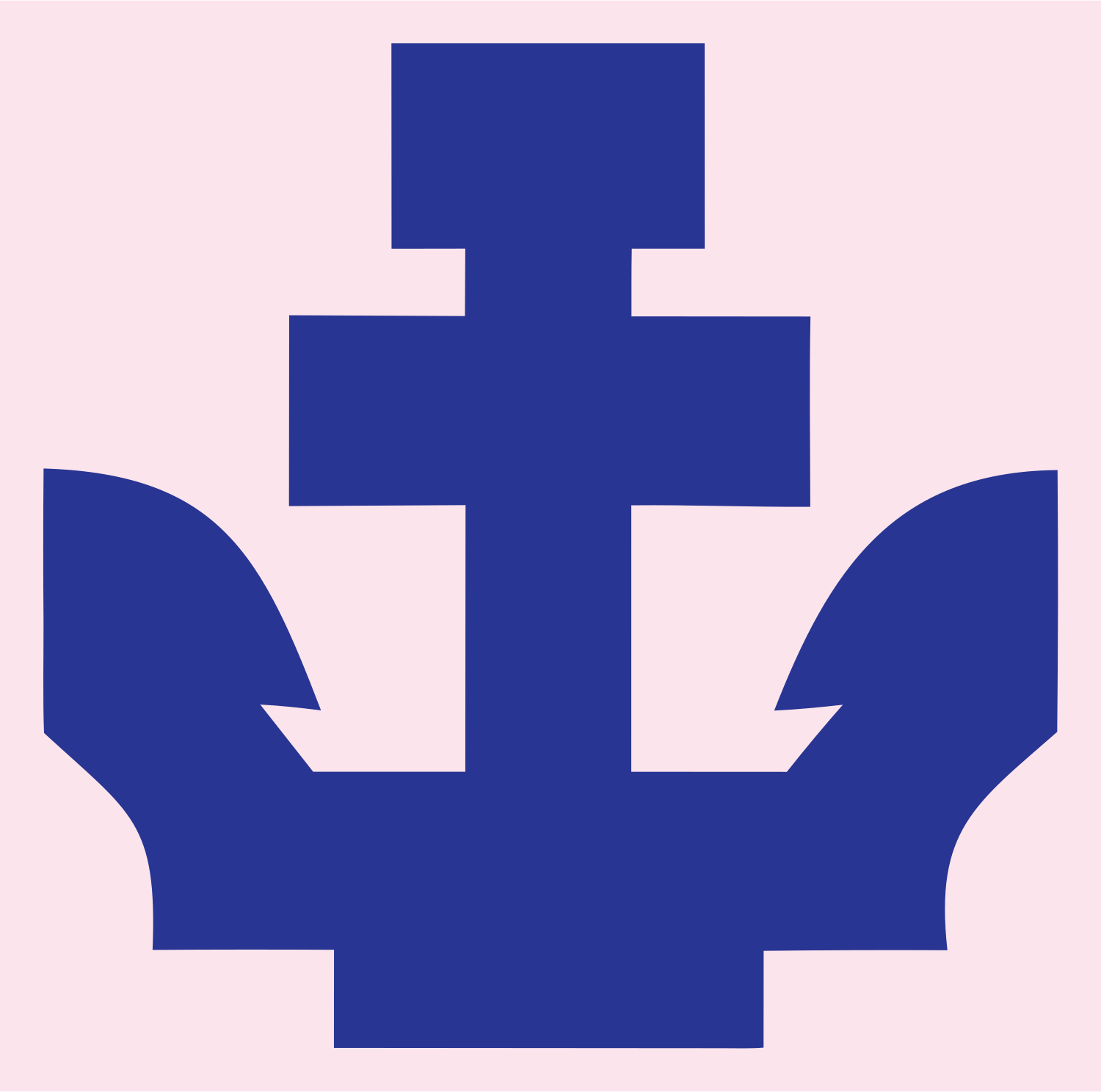 Chunky Anchor Wing Emblem #fce4ec/#283593