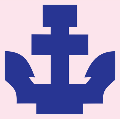 Chunky Anchor Wing Emblem #fce4ec/#283593